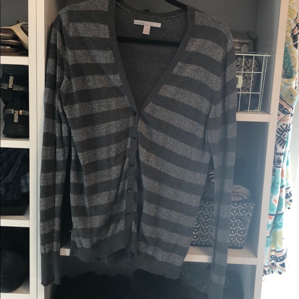 Old Navy Shimmer Stripe Cardigan